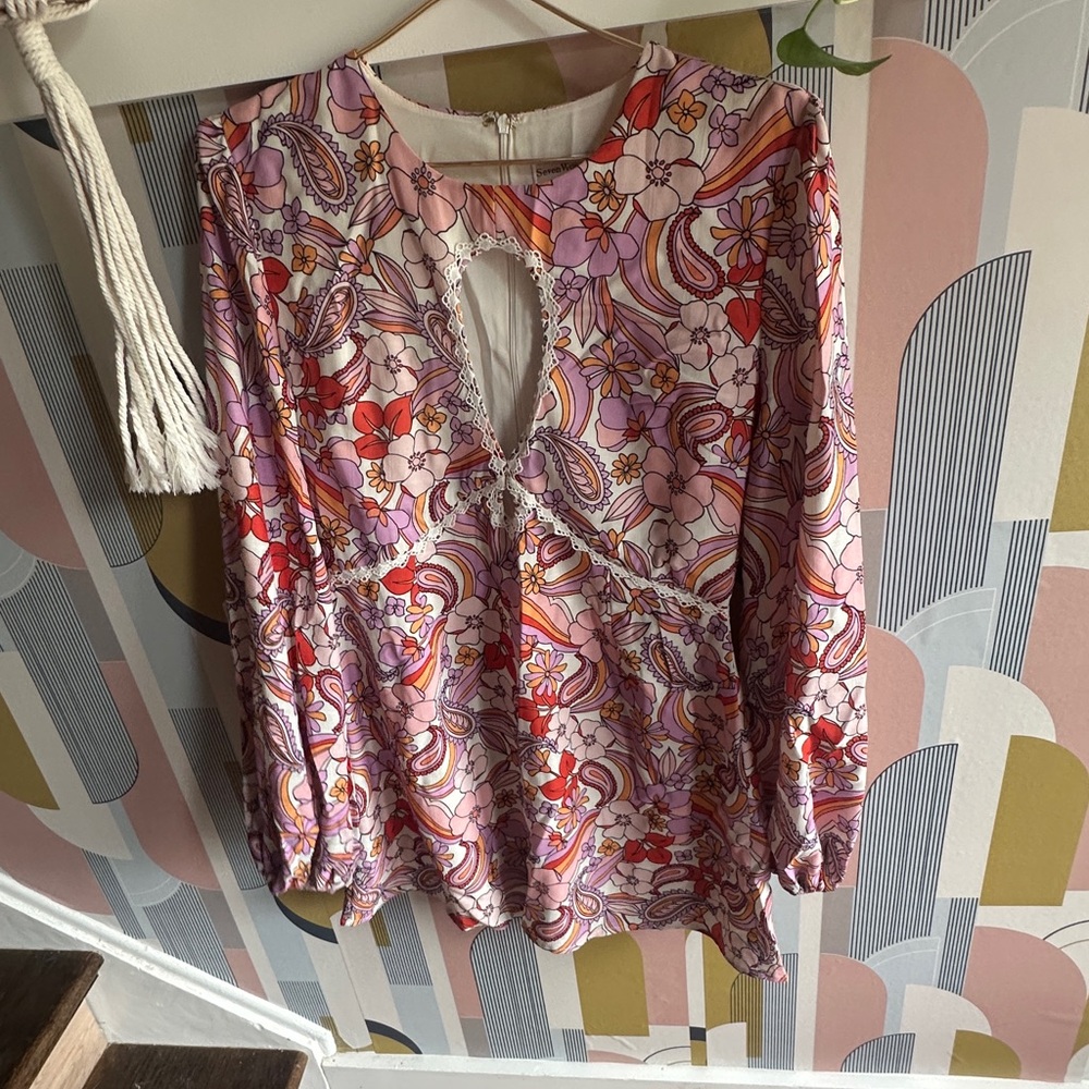 Seven Wonders Boho Floral Paisley Women's Top